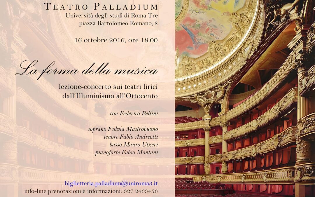 La forma della musica. Lezione-concerto sui teatri lirici dall’Illuminismo all’Ottocento